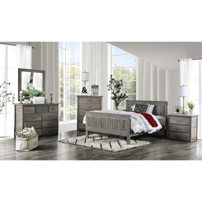 Rockwall Rustic Weathered Gray 5 Piece Queen Bedroom Set with Night Stand Model AM7973Q-5PC-2NS by Furniture of America