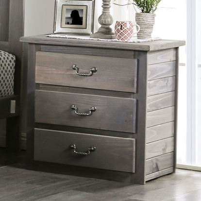 Rockwall Rustic Weathered Gray Night Stand Model AM7973N by Furniture of America