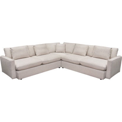 Diamond Sofa ARCADIACM3PC Arcadia 3 Piece Corner Sectional Sofa Cream Fabric
