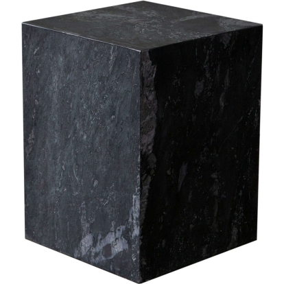 Diamond Sofa ARKETBL Ark Square Pedestal End Table Genuine Black Marble