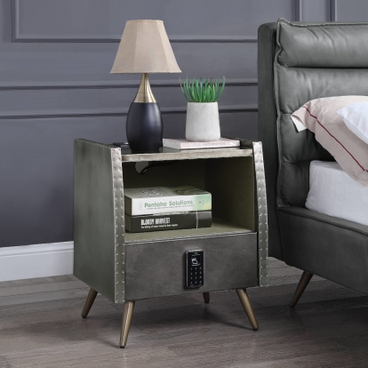 ACME Doris Nightstand With USB & Electric Lock Model BD00440