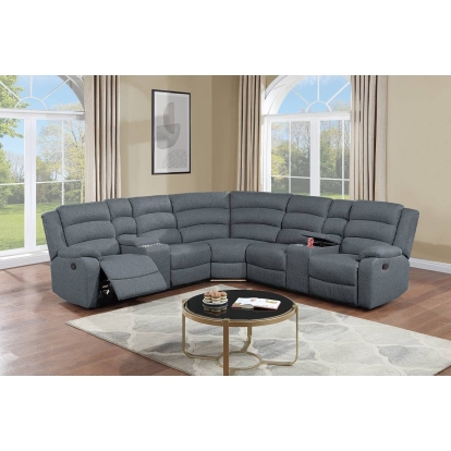 Poundex 3-Piece Reclining Sectional Set Model F8100