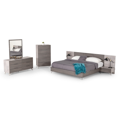 Queen Nova Domus Bronx Italian Modern Faux Concrete & Grey Bedroom Set Bedroom Set Grey furniture-00176518 Vig Furniture VGACBRONX-SET-Q