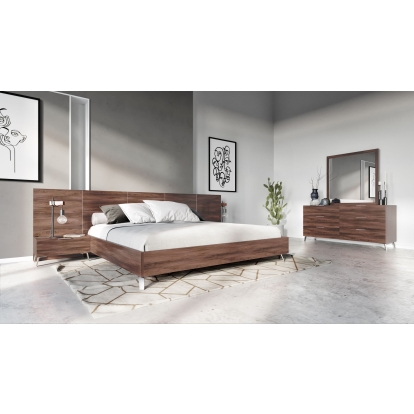VIG Furniture Walnut Bedroom Set SKU VGACBROOKLYN-SET - Product ID 77603|77604