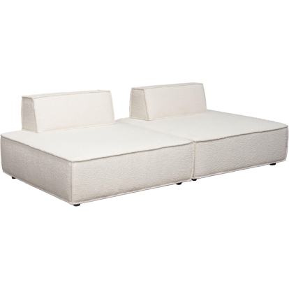 Diamond Sofa CARALGIV2PC Cara 2 Pc Square Modular Lounger Moveable Backrest Ivory Boucle Fabric