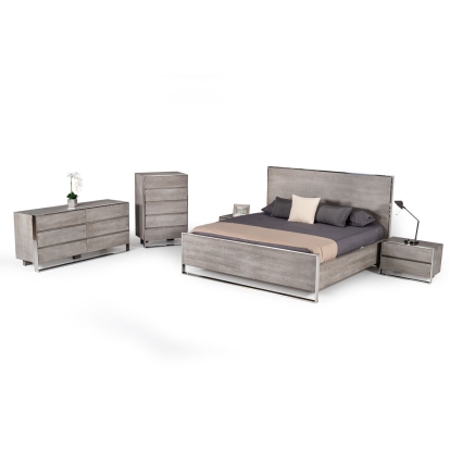 VIG Furniture Grey Bed SKU VGVC-CHARLENE-SET-eastern - Product ID 80259