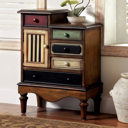 Neche Multi/Antique Walnut Accent Chest Model CM-AC145 by Furniture of America