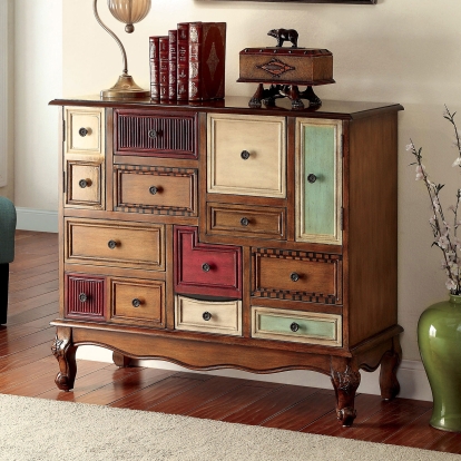 Desree Multi/Antique Walnut Accent Chest Model CM-AC149 by Furniture of America