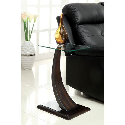 Valon Dark Walnut Side Table Model CM-AC151 by Furniture of America