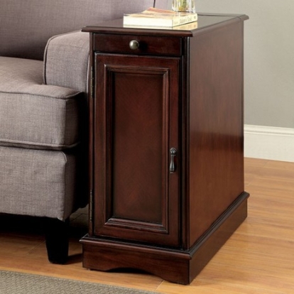 Furniture Of America Lilith Transitional Solid Wood, Wood Veneer, Others Cherry Side Table | CM-AC171CH