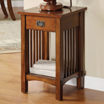 Valencia Antique Oak Telephone Stand with One Drawer Model CM-AC209 by Furniture of America