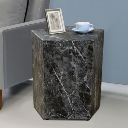 Furniture of America Anuja Contemporary Pvc Black Side Table Model CM-AC300BK-3A