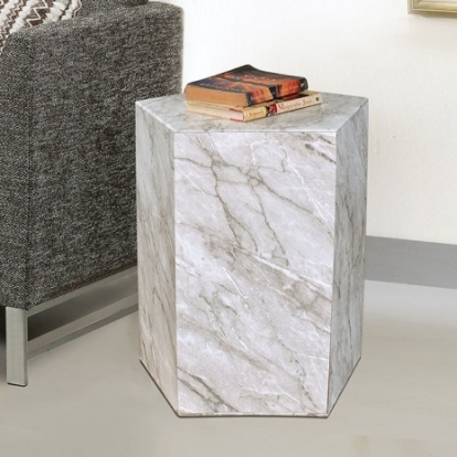 Furniture of America Anuja Contemporary Pvc White Side Table Model CM-AC300WH-3A