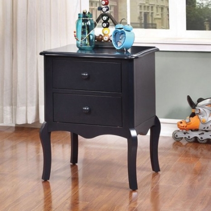 Furniture of America Lexie Traditional Solid with Wood Veneer Blue Night Stand Model CM-AC325BL