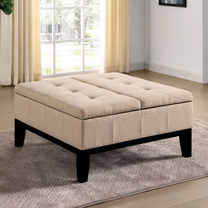 Fazio Beige Storage Ottoman Model CM-AC365BG by Furniture of America