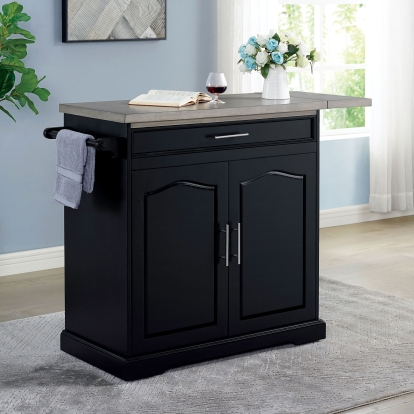 Bottrop Gray/Black Kitchen Island Model CM-AC389 by Furniture of America