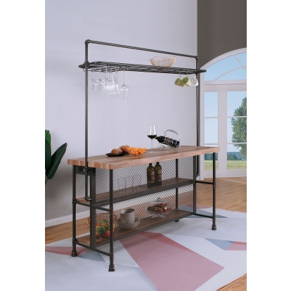 Pariaman Sand Black/Natural Bar Table Model CM-AC399 by Furniture of America