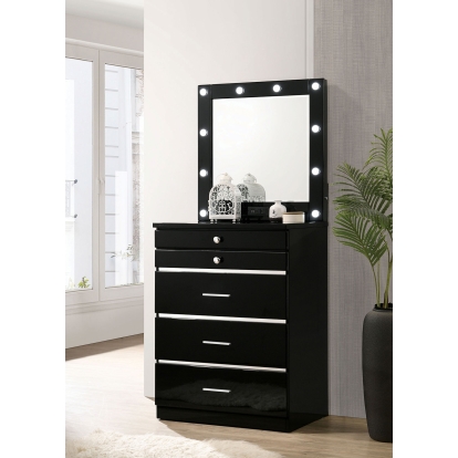 Destinee Black Vanity Set Model CM-AC405BK-PK by Furniture of America