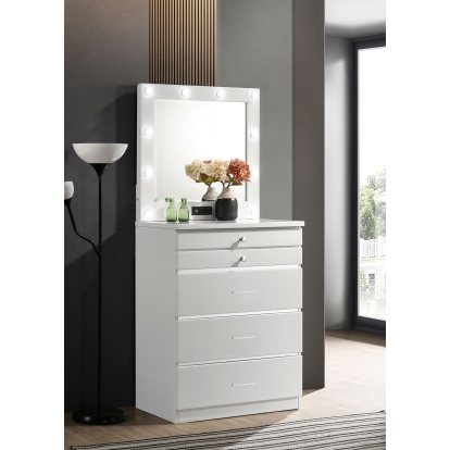 Destinee White Vanity Set Model CM-AC405WH-PK by Furniture of America