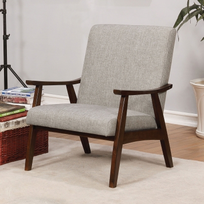 Deena Light Gray Accent Chair Model CM-AC5708LG by Furniture of America