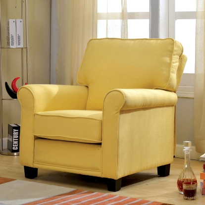 Belem Yellow Single Chair with Yellow Model CM-AC6056YW by Furniture of America
