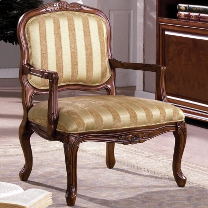 Burnaby Antique Oak/Pattern Accent Chair Model CM-AC6100 by Furniture of America