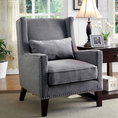 Tomar Gray Accent Chair Model CM-AC6115GY by Furniture of America