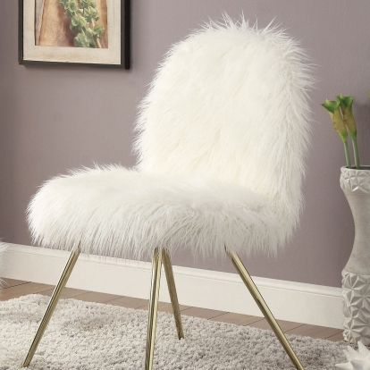 Caoimhe White/Gold Accent Chair Model CM-AC6546 by Furniture of America