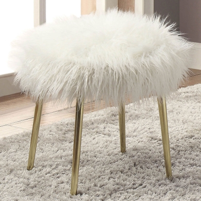 Caoimhe White/Gold Ottoman Model CM-AC6546-OT by Furniture of America