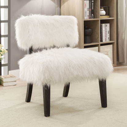 Pardeep White/Black Accent Chair Model CM-AC6548 by Furniture of America