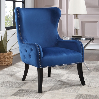 Soledad Navy Accent Chair Model CM-AC671NV by Furniture of America