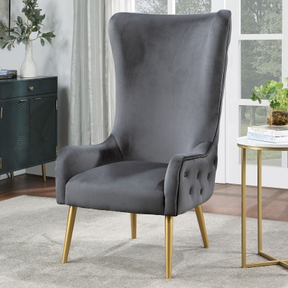 Quintana Gray Accent Chair Model CM-AC672GY by Furniture of America