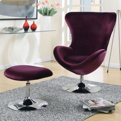 Eloise Purple Accent Chair with Ottoman Model CM-AC6841 by Furniture of America