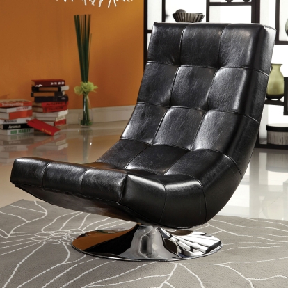 Trinidad Black Swivel Accent Chair Model CM-AC6912BK by Furniture of America