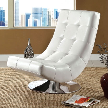 Trinidad White Swivel Accent Chair Model CM-AC6912W by Furniture of America