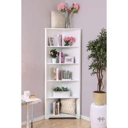 Rockwall White Bookshelf Model CM-AC806WH by Furniture of America