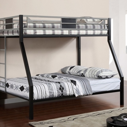 Clifton Silver/Gun Metal Twin Size Loft Bed with Futon Base Model CM-BK1024 by Furniture of America