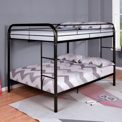 Furniture of America Finnerty Contemporary Metal Black Full-Full Bunk Bed Model CM-BK1032BK-FF-BED