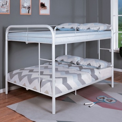 Furniture of America Finnerty Contemporary Metal White Twin-Full Bunk Bed Model CM-BK1032WH-FF-BED
