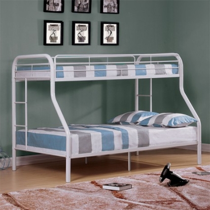 Furniture of America Finnerty Contemporary Metal White Twin-Full Bunk Bed Model CM-BK1032WH-TF-BED