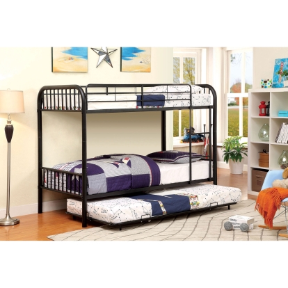Rainbow Black Metal Twin/Twin Bunk Bed Model CM-BK1035BK by Furniture of America