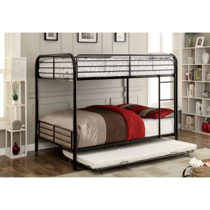Brocket Black Metal Full/Full Bunk Bed Model CM-BK1035F-BK-BED by Furniture of America