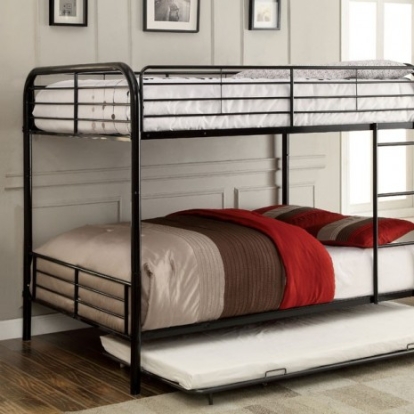 Furniture of America Brocket Contemporary Metal Black Full-Full Bunk Bed Model CM-BK1035F-BK-BED