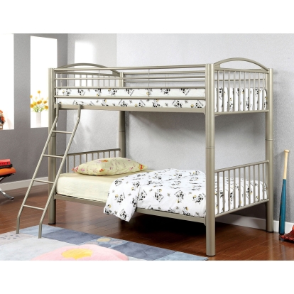 Lovia Metallic Gold Twin/Twin Bunk Bed Model CM-BK1037T by Furniture of America