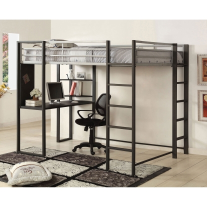 Sherman Silver/Gun Metal Full Bed with Workstation Model CM-BK1098F by Furniture of America