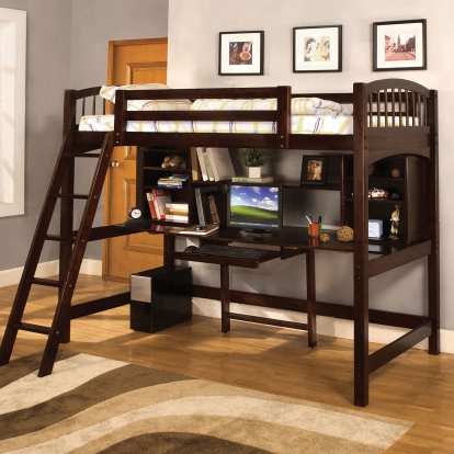 Dakota Ridge Espresso Twin Loft Bed with Workstation Model CM-BK263-BED by Furniture of America