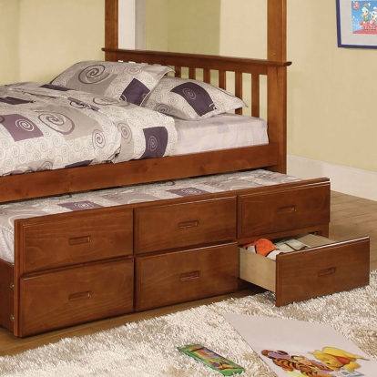 University Oak Trundle with 3 Drawers Model CM-BK458CTR-OAK by Furniture of America