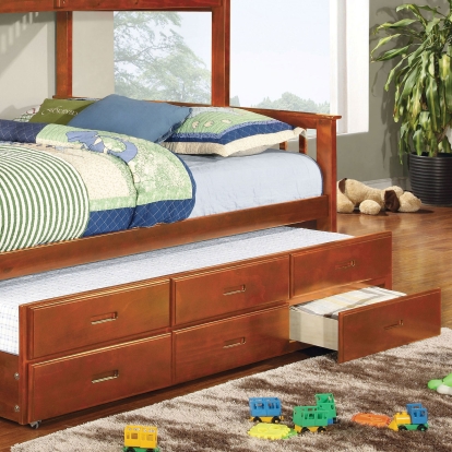 University Oak Trundle with 3 Drawers Model CM-BK458Q-CTR-OAK by Furniture of America