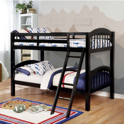 Coneysland Black Twin/Twin Bunk Bed Model CM-BK524-BK-BED by Furniture of America
