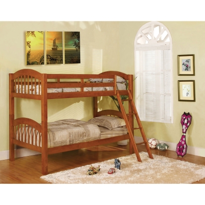 Coneysland Oak Twin/Twin Bunk Bed Model CM-BK524-OAK-BED by Furniture of America
